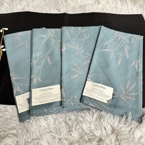 Calvin Klein home Bamboo Jacquard Table Napkins Blue 20 x20 inch NEW 4 pieces